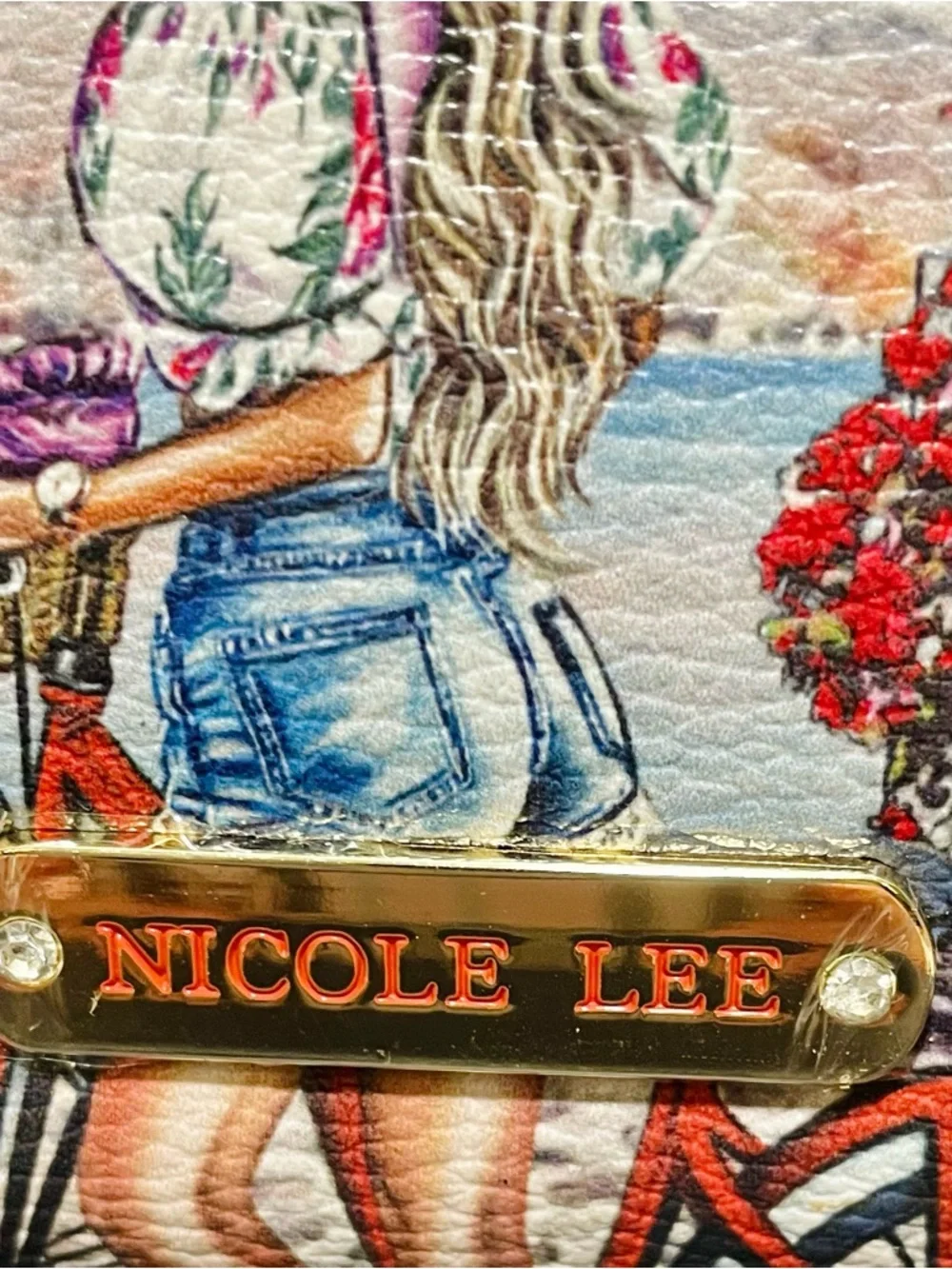 Nicole Lee "Stairway to Heaven" Signature Kiss Lock Crossbody Wallet, NWT - Picture 8 of 13